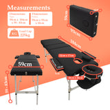 Portable 3 Section Aluminium Massage Table