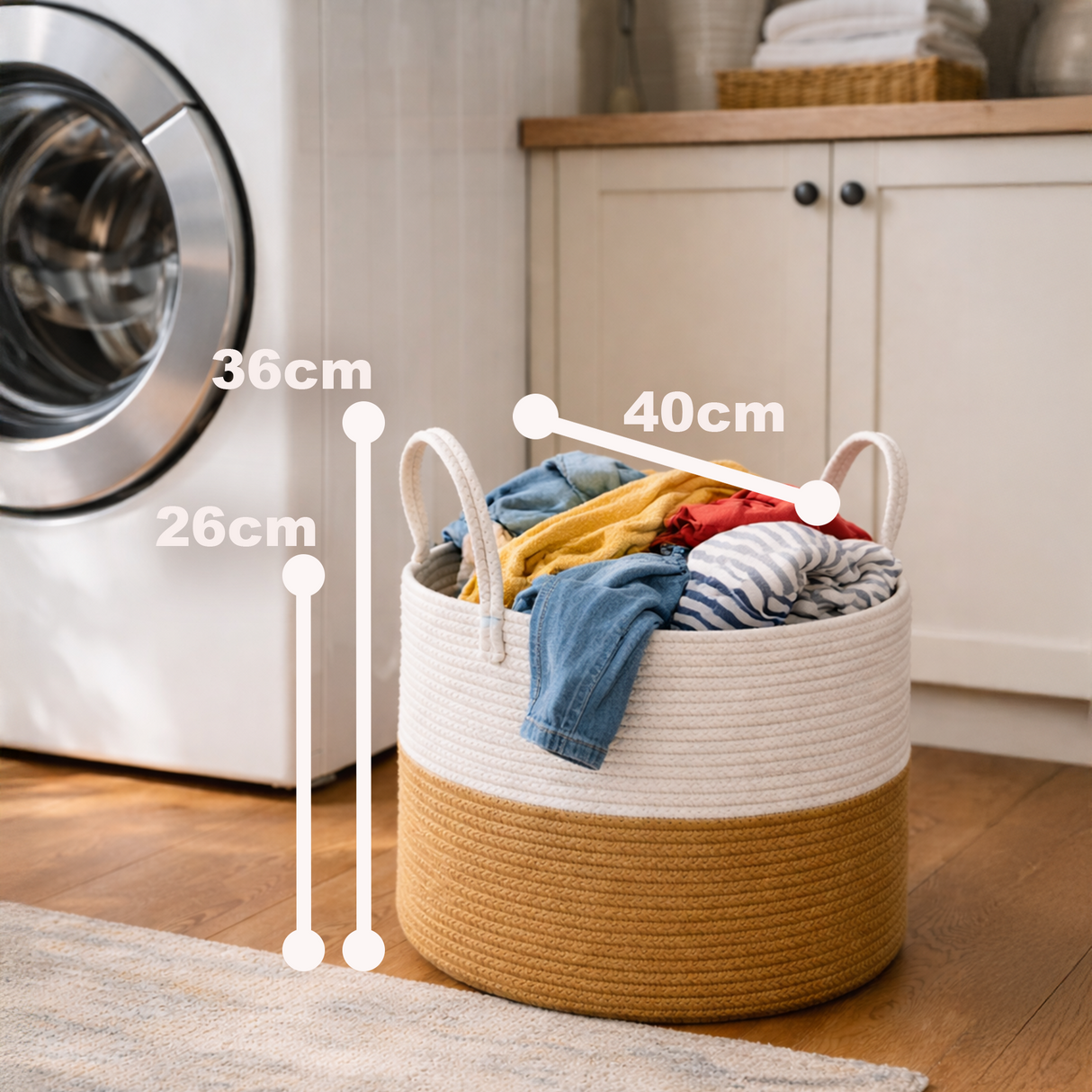 Cotton Rope Storage Basket with Handles