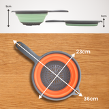 Collapsible Silicone Kitchen Colander with Handle + Without Handle - BPA Free, Non Toxic - Space Saving Folding Food Strainer for Kitchen & Travel 23cm (Colander with Handle) - Assorted