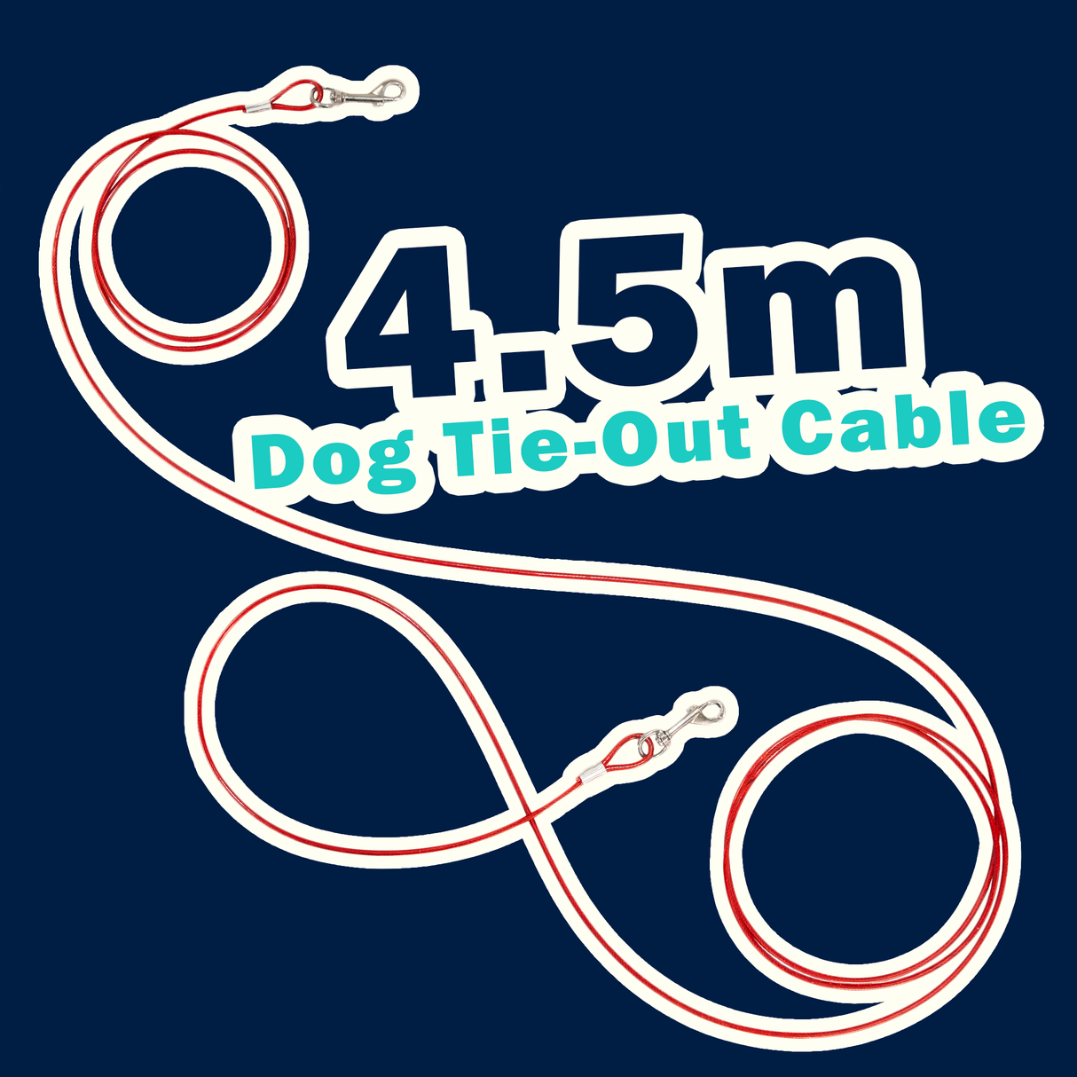 4.5M Dog Tether - Steel Wire