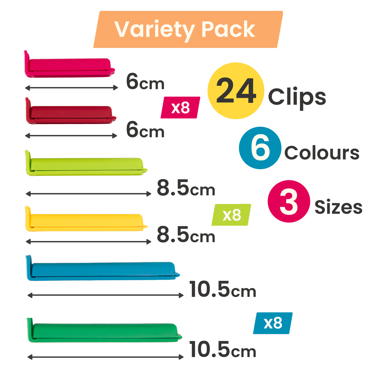 24Pcs Bag Clips for Food Storage