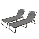 Portable Sun Lounger with Headrest