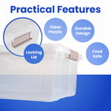 Plastic Storage Box with Lids | Stackable Clear Containers for Kitchen, Office, Crafts, Tools & Household Essentials (20 Litre)