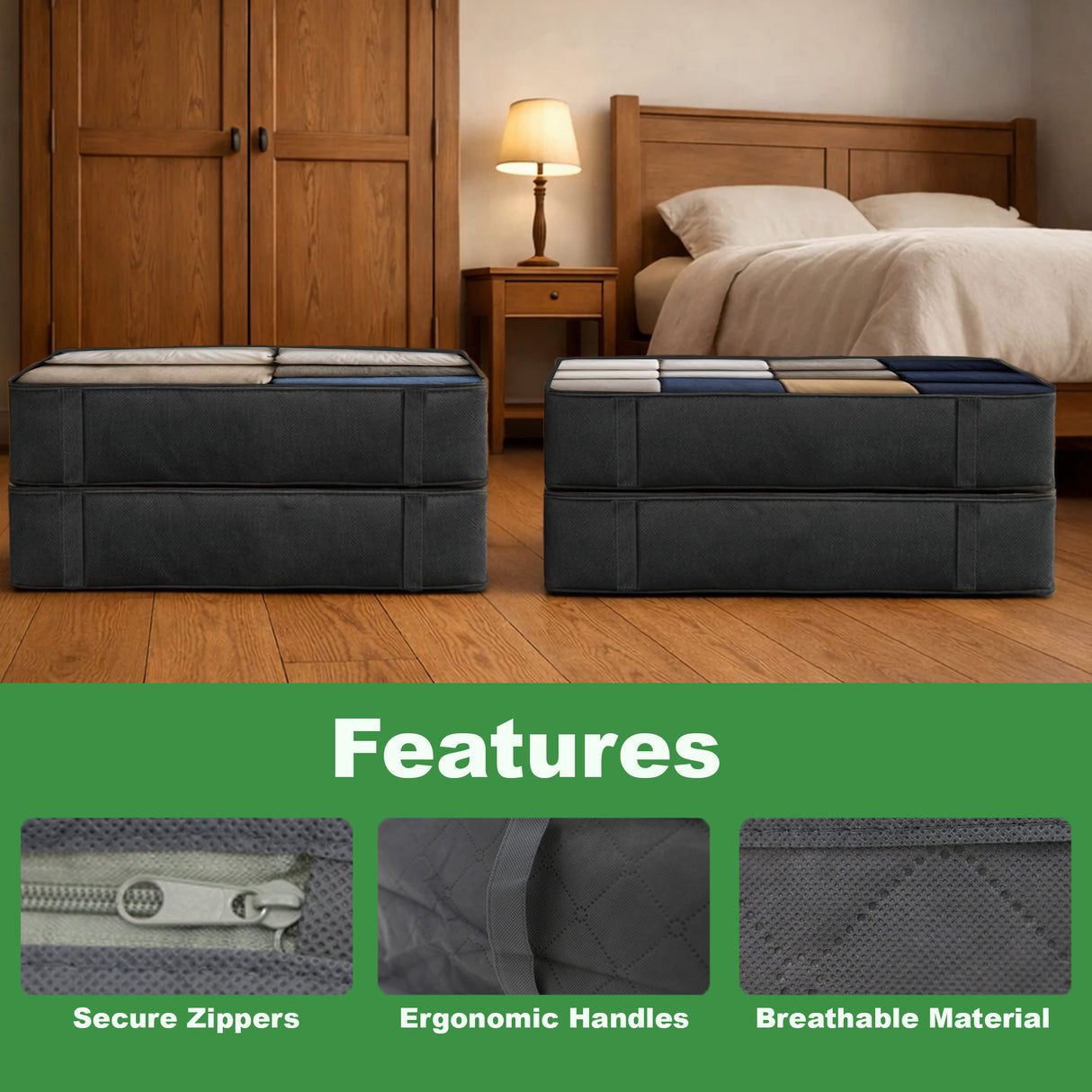 Set of 4 90L Underbed Storage Bags