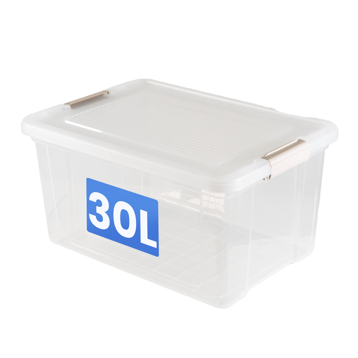 Plastic Storage Box with Lids | Stackable Clear Containers for Kitchen, Office, Crafts, Tools & Household Essentials (30 Litre)