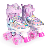 Adjustable Quad Roller Skates With Light Up Wheels