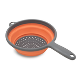 Collapsible Silicone Kitchen Colander with Handle + Without Handle - BPA Free, Non Toxic - Space Saving Folding Food Strainer for Kitchen & Travel 23cm (Colander with Handle) - Assorted