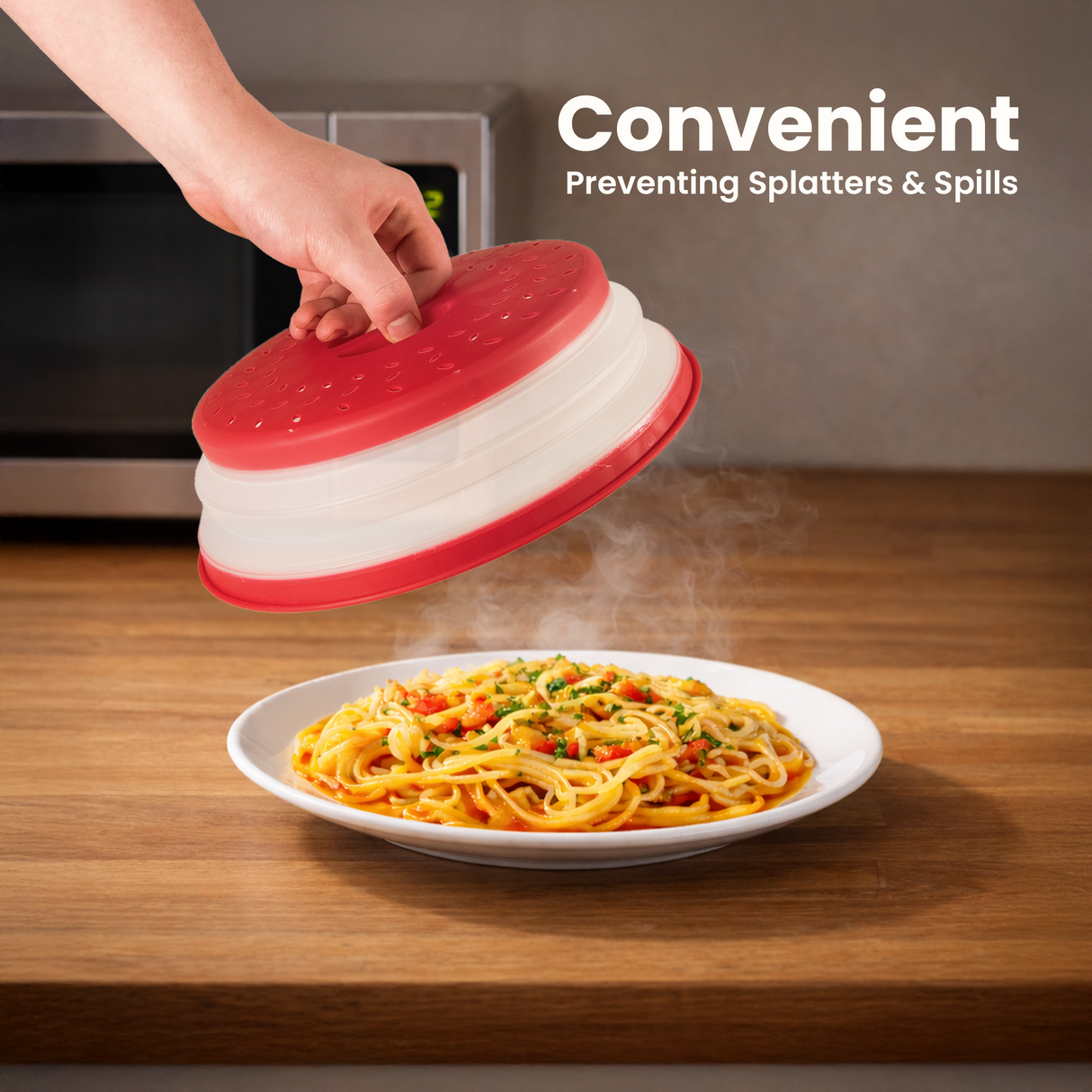 Microwave Cover for Food Collapsible Microwave Splatter Cover with Steam Vents Microwave Colander BPA Free - Assorted Colours