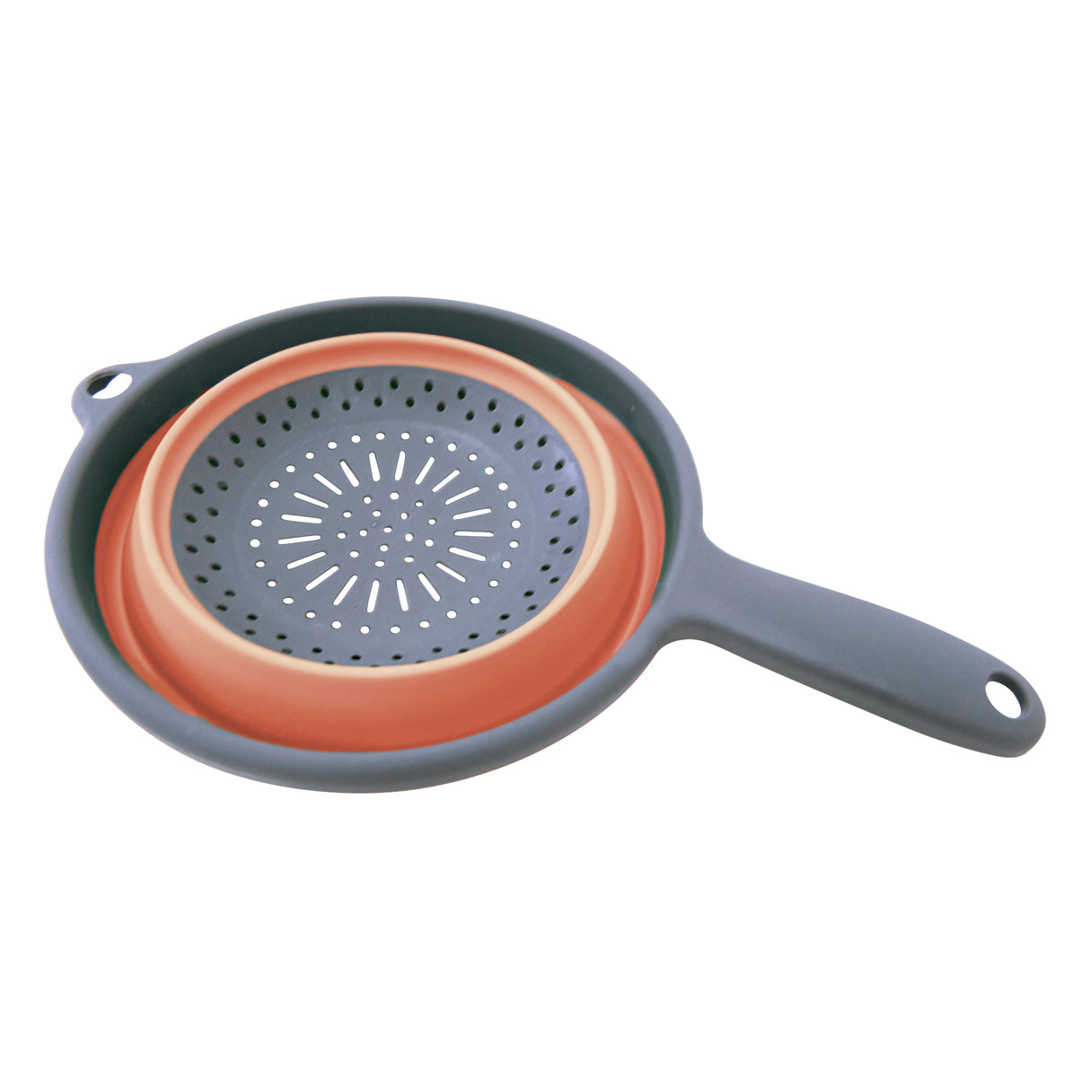 Collapsible Silicone Kitchen Colander with Handle + Without Handle - BPA Free, Non Toxic - Space Saving Folding Food Strainer for Kitchen & Travel 23cm (Colander with Handle) - Assorted