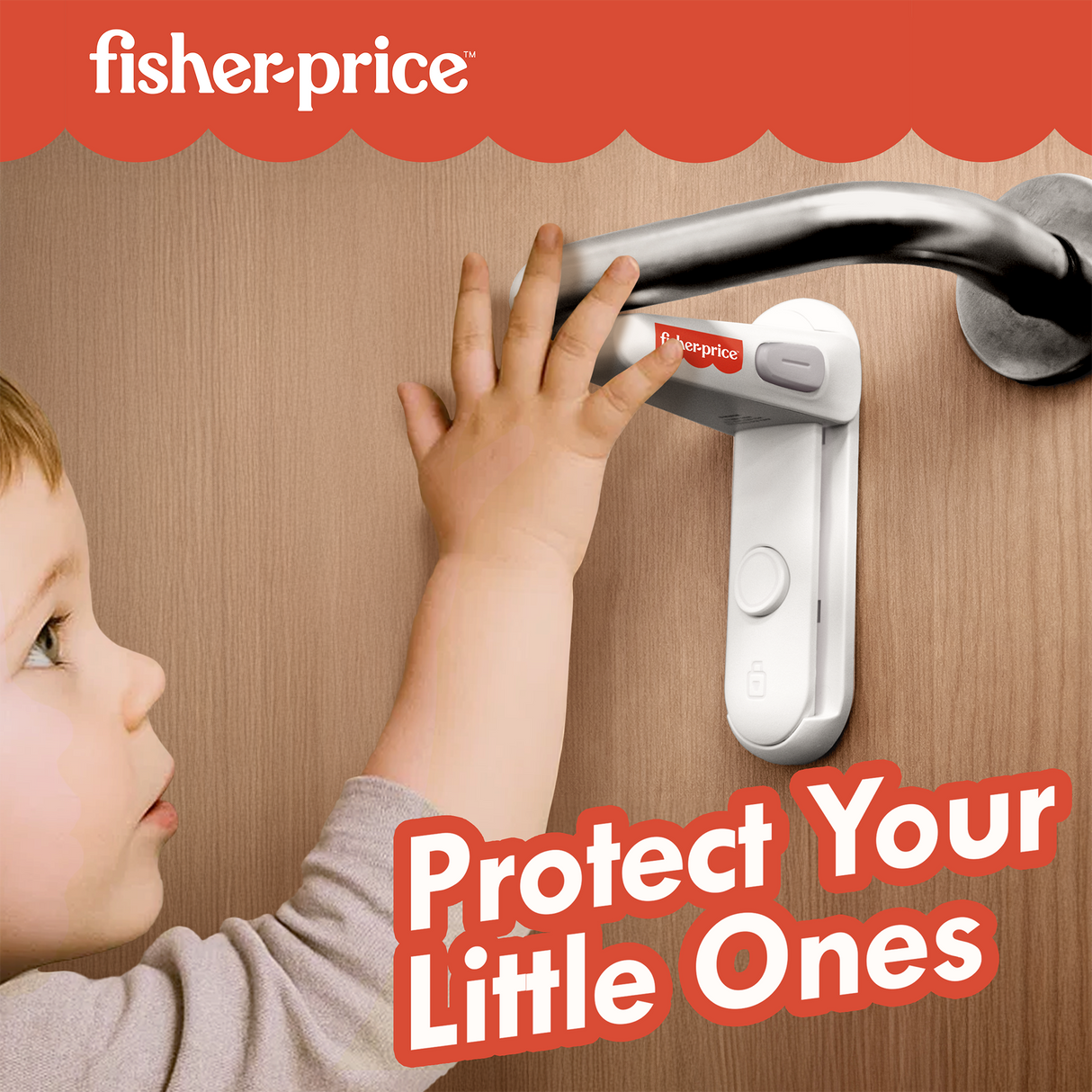Fisher-Price White Baby Safety Door Lever Lock