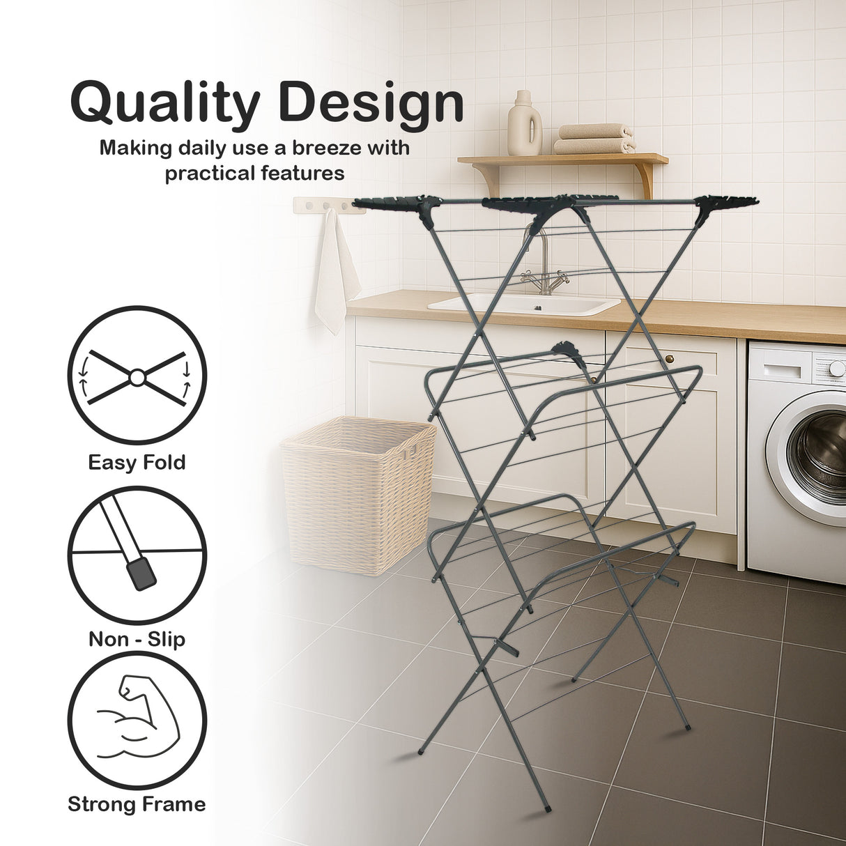 3-Tier Foldable Clothes Airer