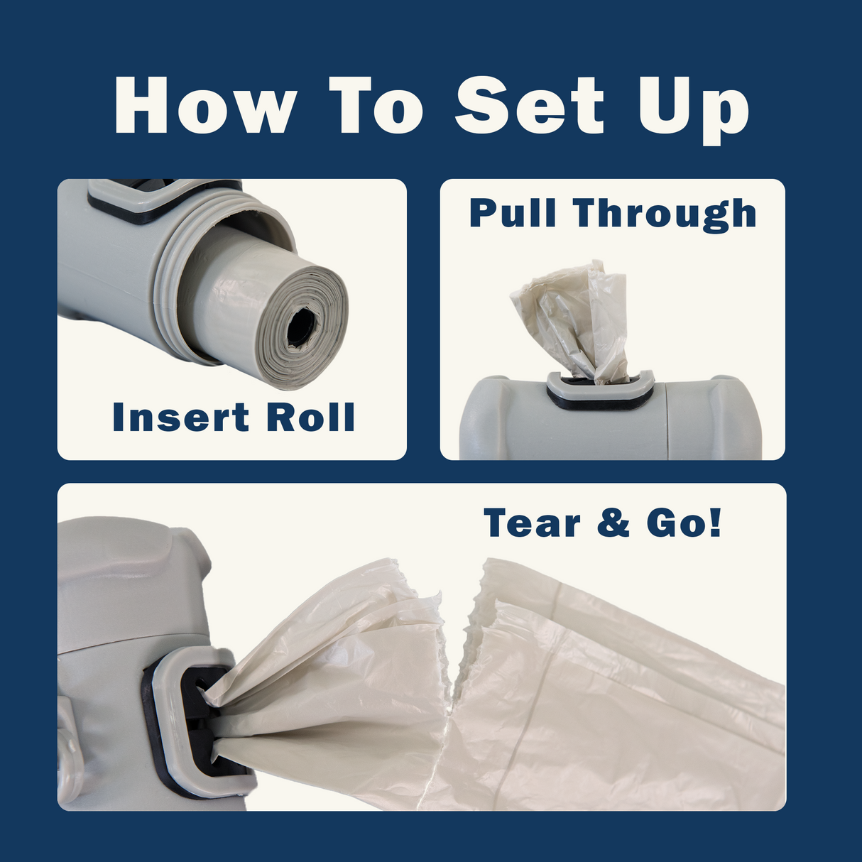 Dog Poo Bag Dispenser with 30 Biodegradable Bags