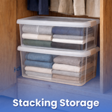 Plastic Storage Box with Lids | Stackable Clear Containers for Kitchen, Office, Crafts, Tools & Household Essentials (20 Litre)