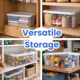 Plastic Storage Box with Lids | Stackable Clear Containers for Kitchen, Office, Crafts, Tools & Household Essentials (20 Litre)