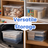 Plastic Storage Box with Lids | Stackable Clear Containers for Kitchen, Office, Crafts, Tools & Household Essentials (30 Litre)